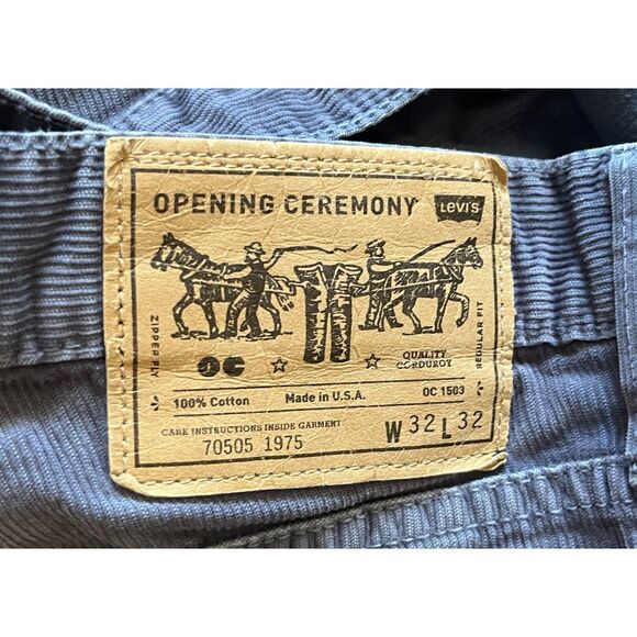 OPENING CEREMONY x Levi's Gray Corduroy Straight Pants Jeans Mens Size 32b - Picture 5 of 12